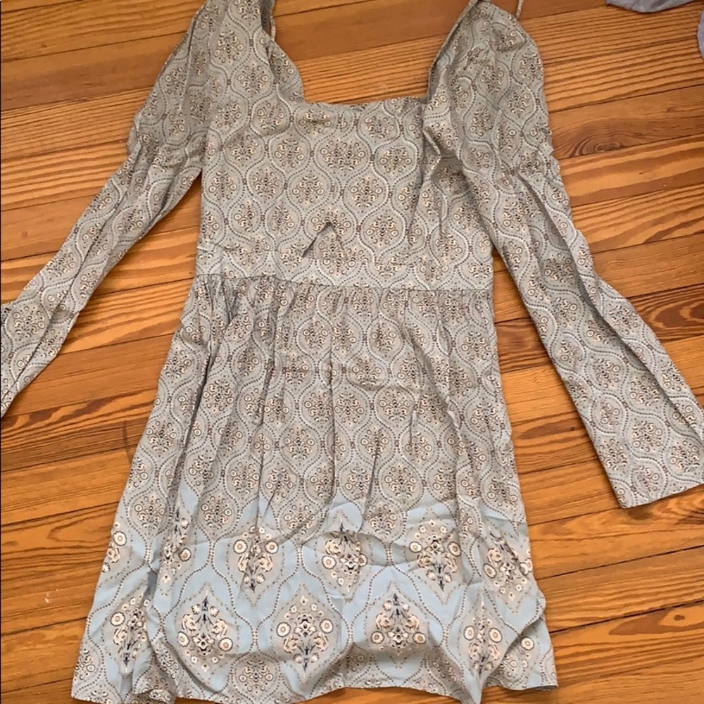 Blue printed Francesca’s dress